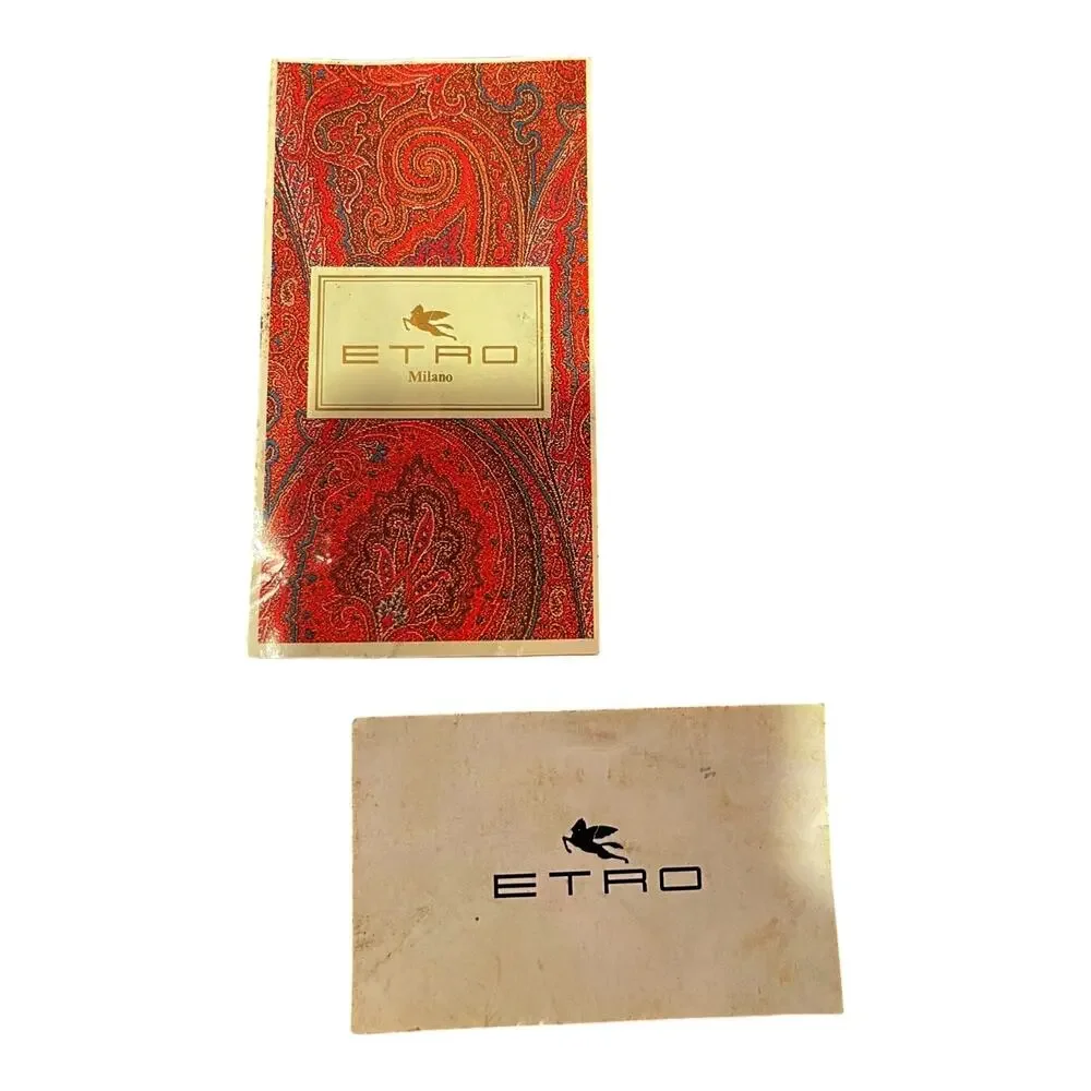 ETRO Vintage Paisley Bag Leather Briefcase Travel Office Dual Top Handle Lined